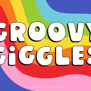 MTF Groovy Giggles - Miss Tiina Fonts - Cute Hand-drawn Retro Font - uso comercial limitado ok