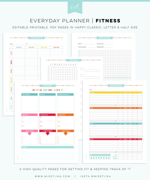 Free and customizable fitness templates