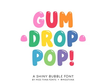 MTF Gum Drop Pop - Hand-drawn Font, Silhouette Fonts, Fonts for Cricut, Modern Fonts, Procreate Fonts, Fun Fonts