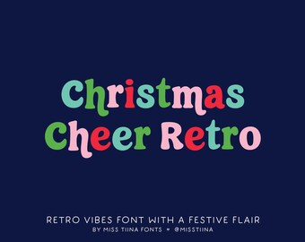 MTF Christmas Cheer Retro - Hand-drawn Font, Silhouette Fonts, Fonts for Cricut, Modern Fonts, Procreate Fonts, Fun Fonts