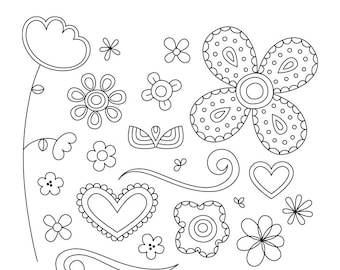 Doodled Vo2 Digital Stamps Clipart Clip Art Illustrations - instant download - limited commercial use ok