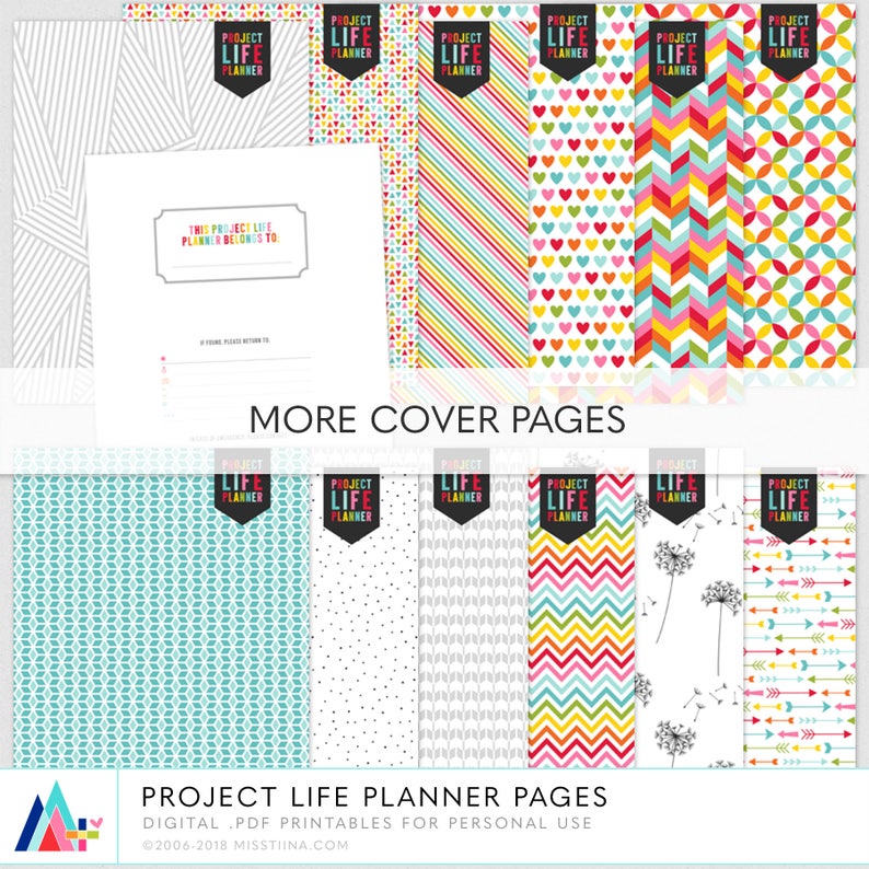 Project Life Planner Page Printables PDF 5 sizes 70 layouts A-Z Big Shot Squared Away image 4