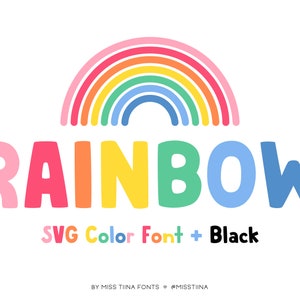 Fonte MTF Rainbow SVG Color - Miss Tiina Fonts - uso comercial limitado ok