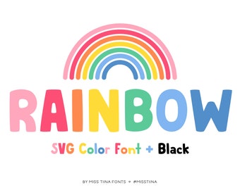 MTF Rainbow SVG Color Font - Miss Tiina Fonts - limited commercial use ok