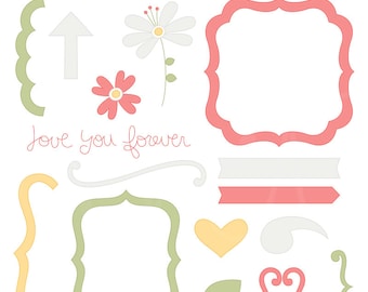 Love You Forever Digital Clipart Clip Art Illustrations - instant download - limited commercial use ok