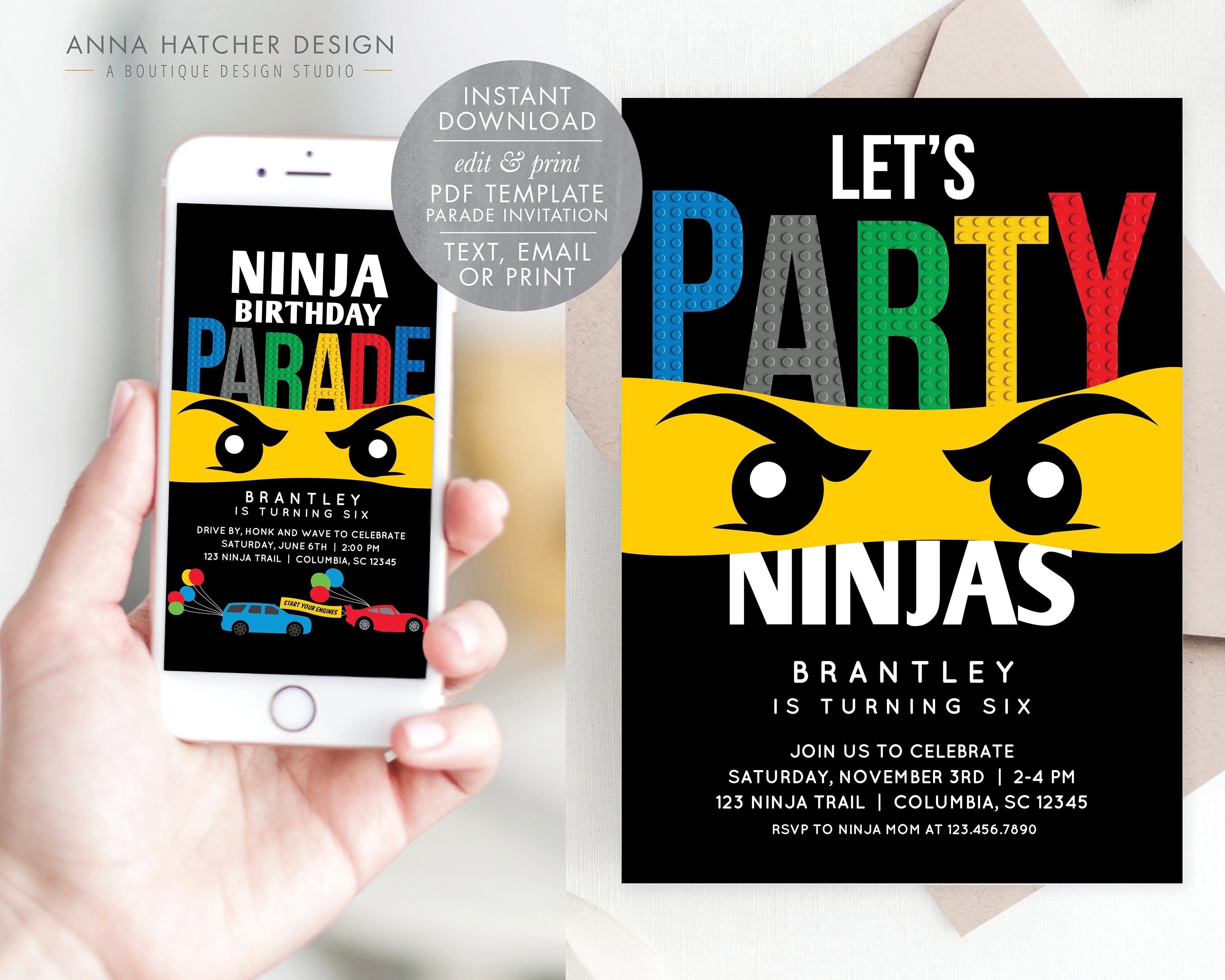 Ninja Birthday Invitation Drive By Birthday Parade Or Party Etsy