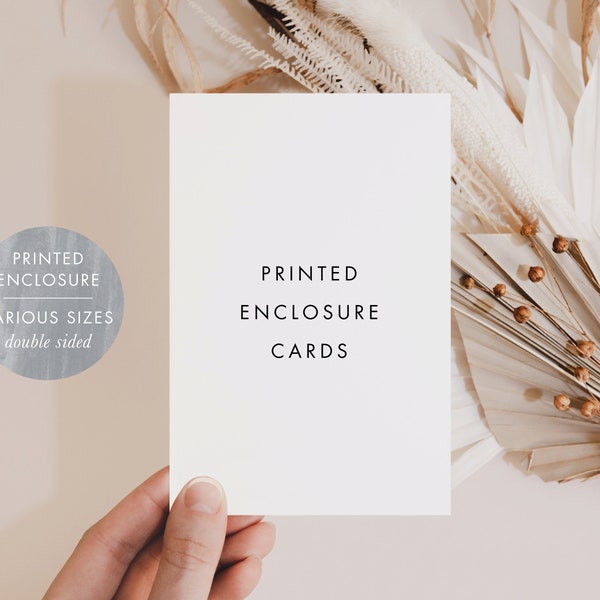 Printed Enclosure Cards for Details or Accommodations on Matte, Linen, or Shimmer Paper, 3.5x5, 4.25x5.5 or 4x6, Fast and Free Shipping