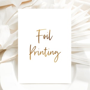 Foil Printed Invitations with Envelopes, Custom Foil Printing, 5x7 Custom Gold Foil, Silver Foil, Rose Gold Foil Cards, Fast Free Shipping