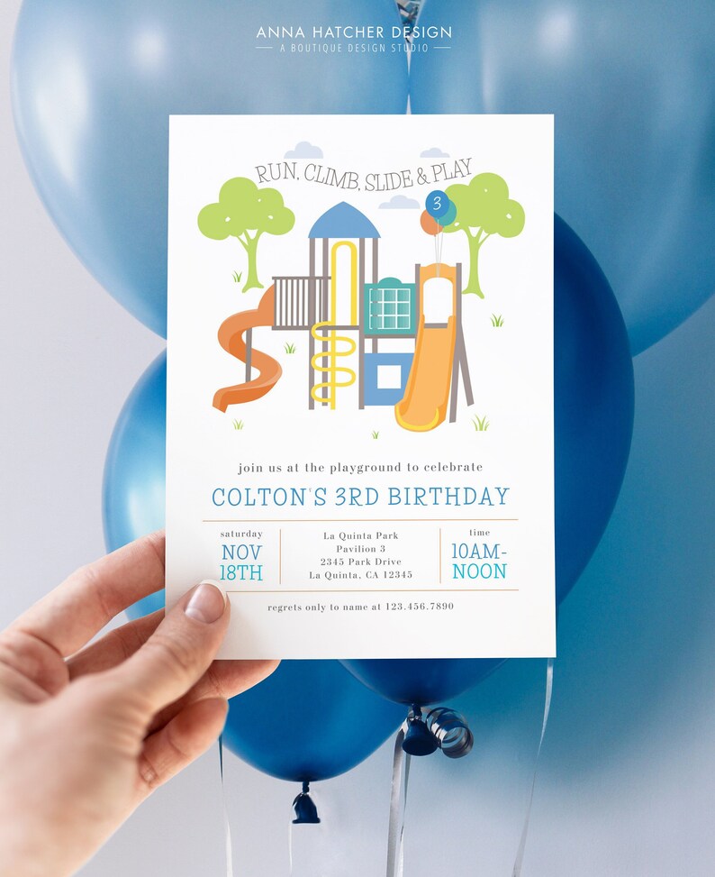 Playground Birthday Party in the Park Invitation