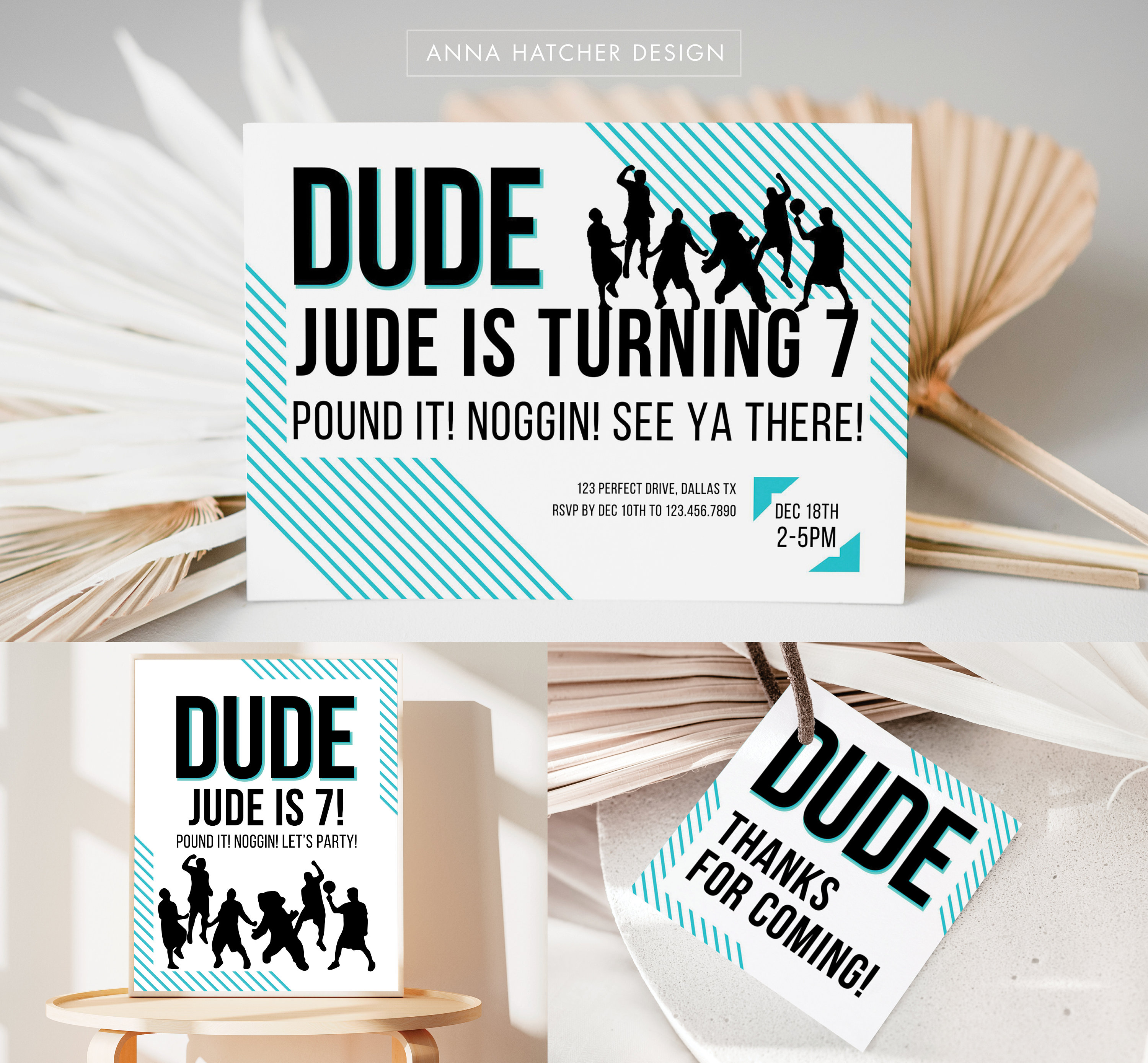 Dude Perfect Invitation, Dude Perfect Birthday Party Bundle Package,  Editable in Free Canva, Thanks Dude Favor Tag, Welcome Sign, Game Signs -  Etsy Israel, image size:3000x2778
