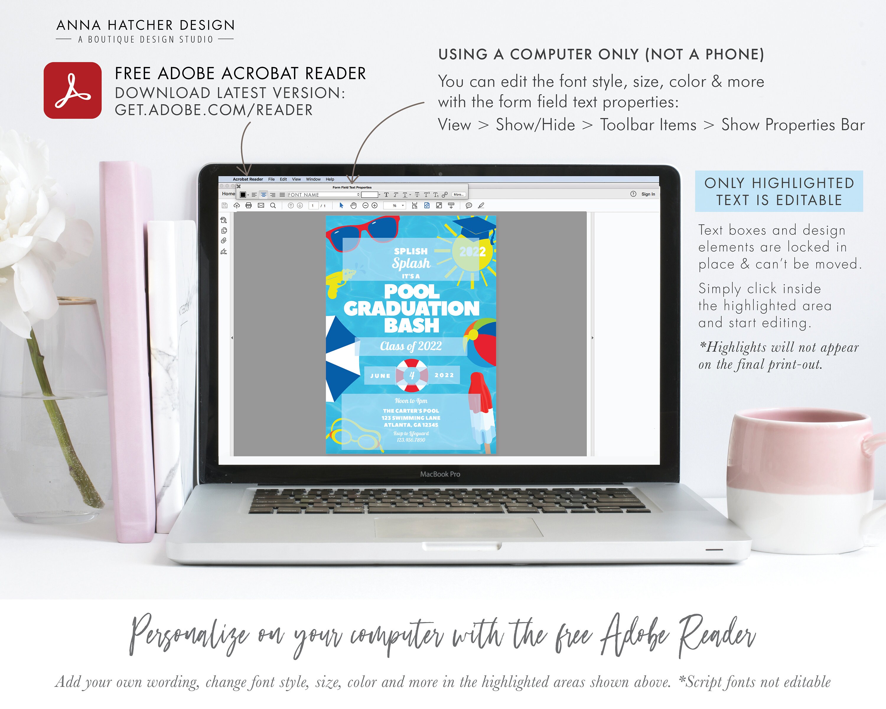 Graduation Pool Or Water Slide Party Invitation Waterslide Etsy 日本