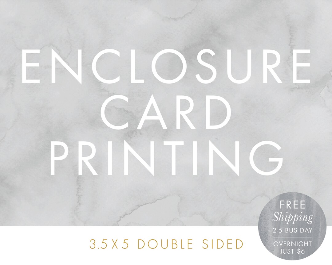 Enclosure Card Printing Free Shipping 3.5x5 Insert Card Etsy