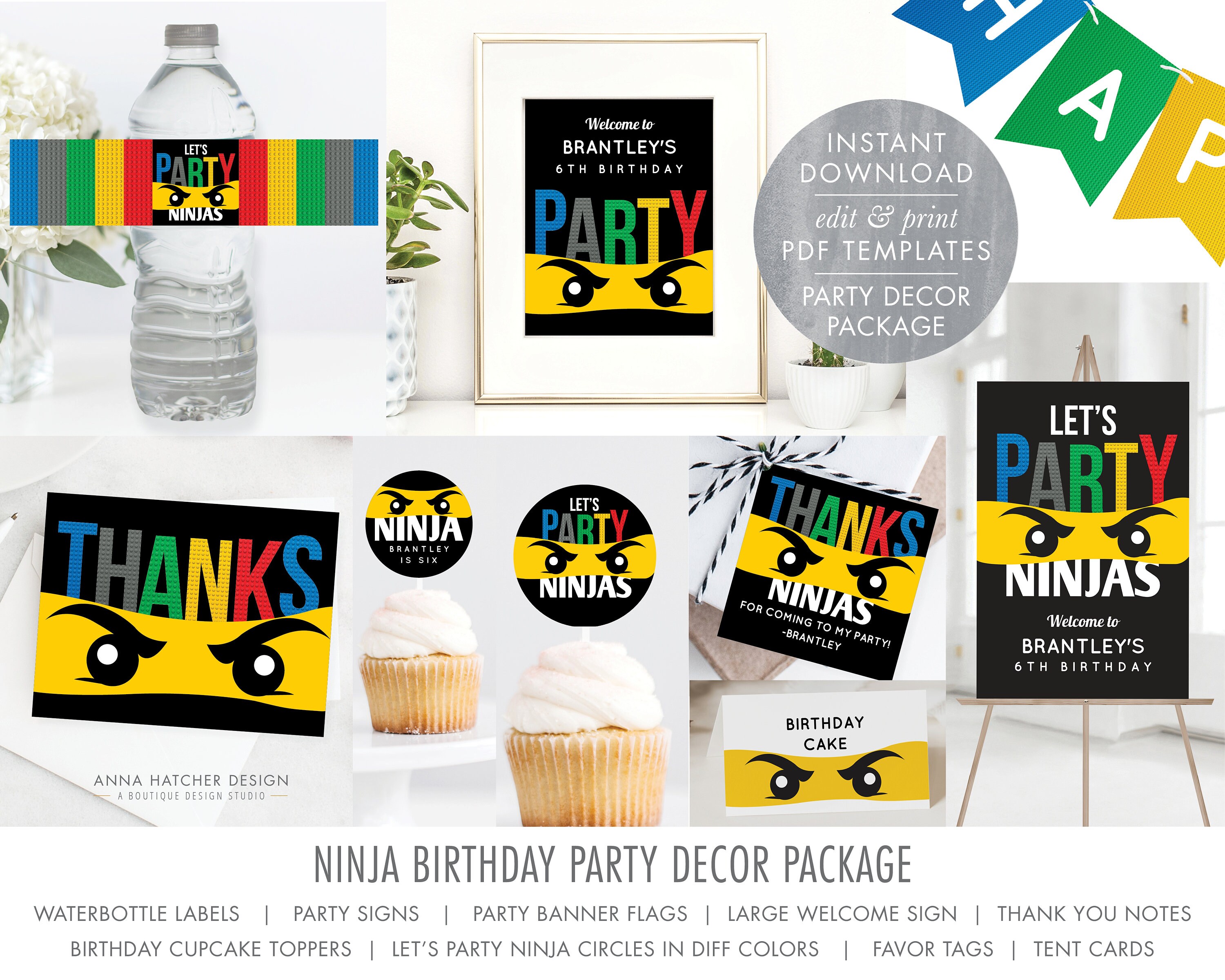 Lego Ninjago Party Plates And Napkins Serves 16 With Birthday Candles