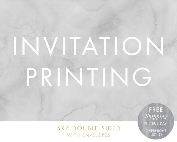 invitation printing free shipping 5x7 double sided printed etsy