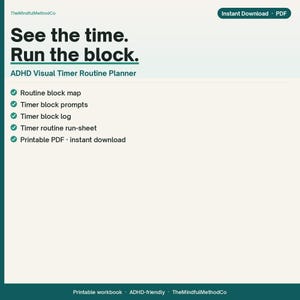 Planificador de rutinas con temporizador visual para TDAH (imprimible) - Bloques de temporizador para rutinas (PDF)