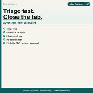 ADHD Email Inbox Zero Sprint – Utskrivbar triage- och clearingguide (PDF)