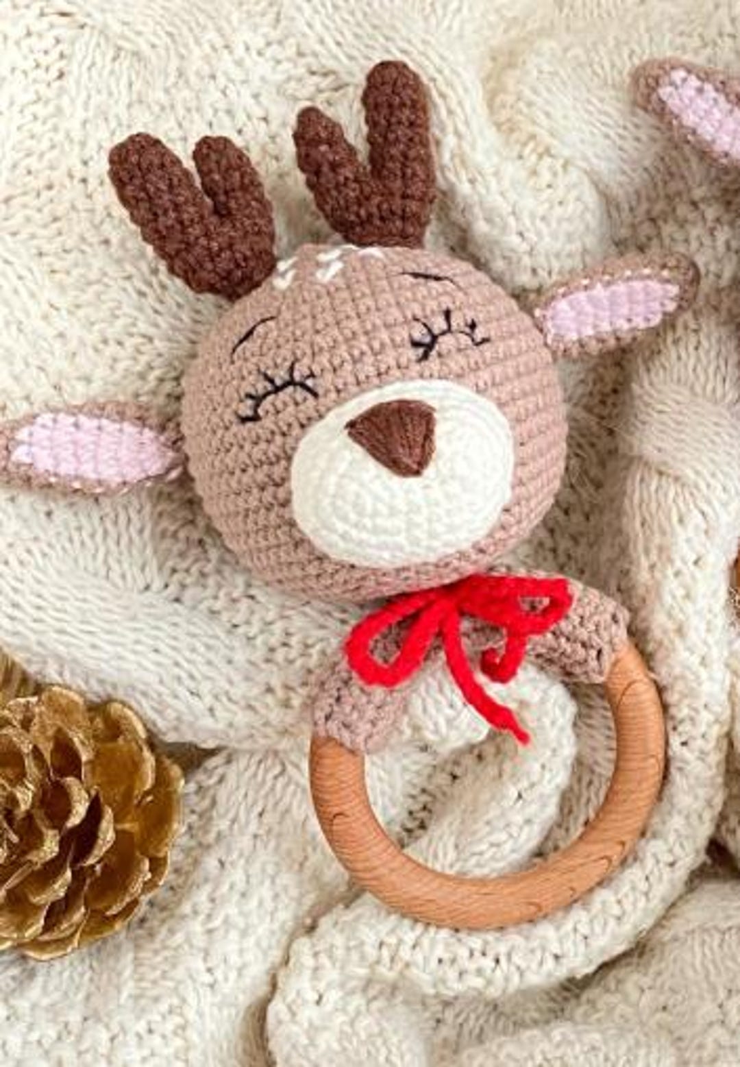 Baby Rattle Reindeer Crochet Pattern, Deer Amigurumi Pattern - Deer ...