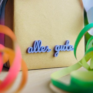 Namensschild / Schriftzug / Beschriftung - Personalisierbar - als Dekoration / Verzierung für Geschenke / Bilderrahmen | 2 Stück