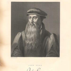 John Knox Copper Engraving by W. Holl - Unique Antique Vintage Print