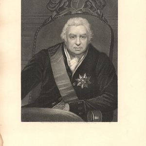 Sir J. Banks Copper Engraving by Wagstaff - Unique Antique Vintage Print