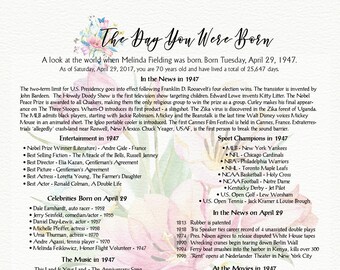 DIGITAL FILE ONLY: Day You Were Born - May Flowers -   Personalized Digital File - You print yourself