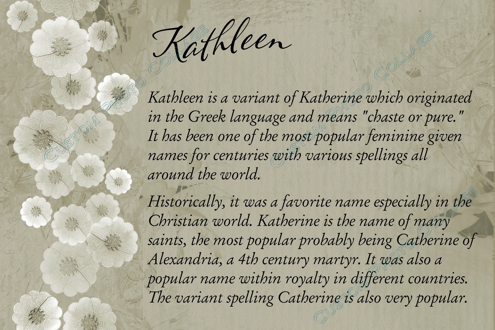 DIGITAL FILE ONLY What Does My Name Mean Card Etsy