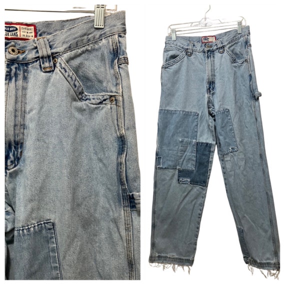 Vintage 90s Y2K Patchwork Baggy Carpenter Jeans 31 - image 1