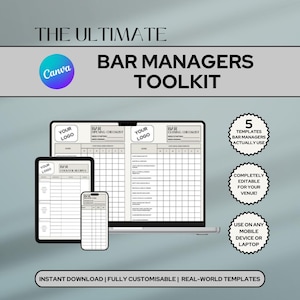 Ultimate Bar Management Toolkit | Bar owner Templates, Checklist & Essentials