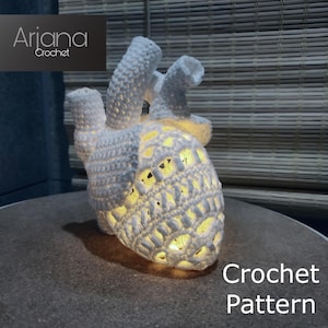 Crochet Heart Pattern, Cora, true size