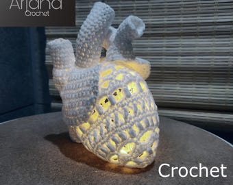 Crochet Heart Pattern, Cora, true size