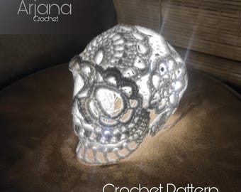 Crochet Skull Pattern, Frida, size S