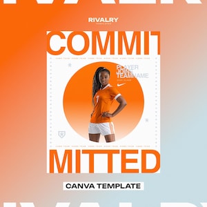 Committed Sports Team Canva Template | Editable Committed Graphics for Football, Basketball, Soccer & More | Customizable Designs