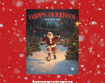 Christmas Soccer Canva Template: Holiday Team Graphics (Digital Download)