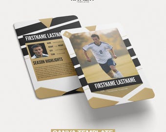 Modern Athlete Trading Card Template | Editable Canva Sports Design ...