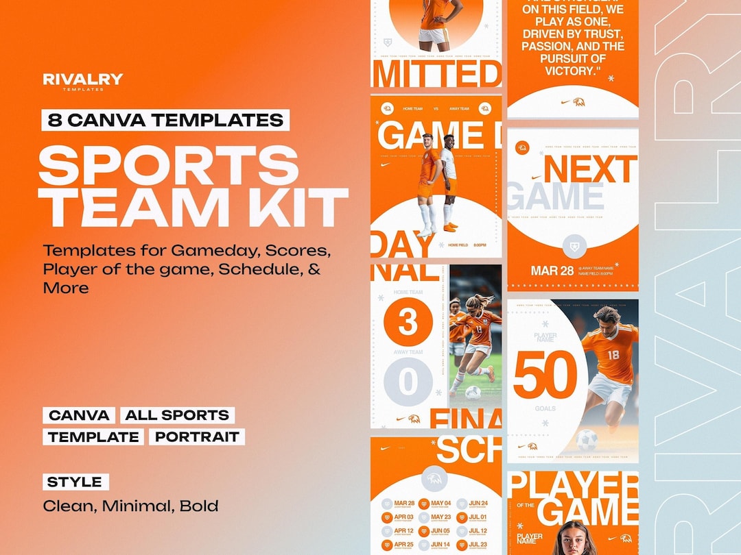 Sports Team Canva Templates: Editable Game Day Graphics (digital ...