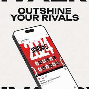 Customizable schedule template, perfect for sports events, team calendars, and event planning graphics