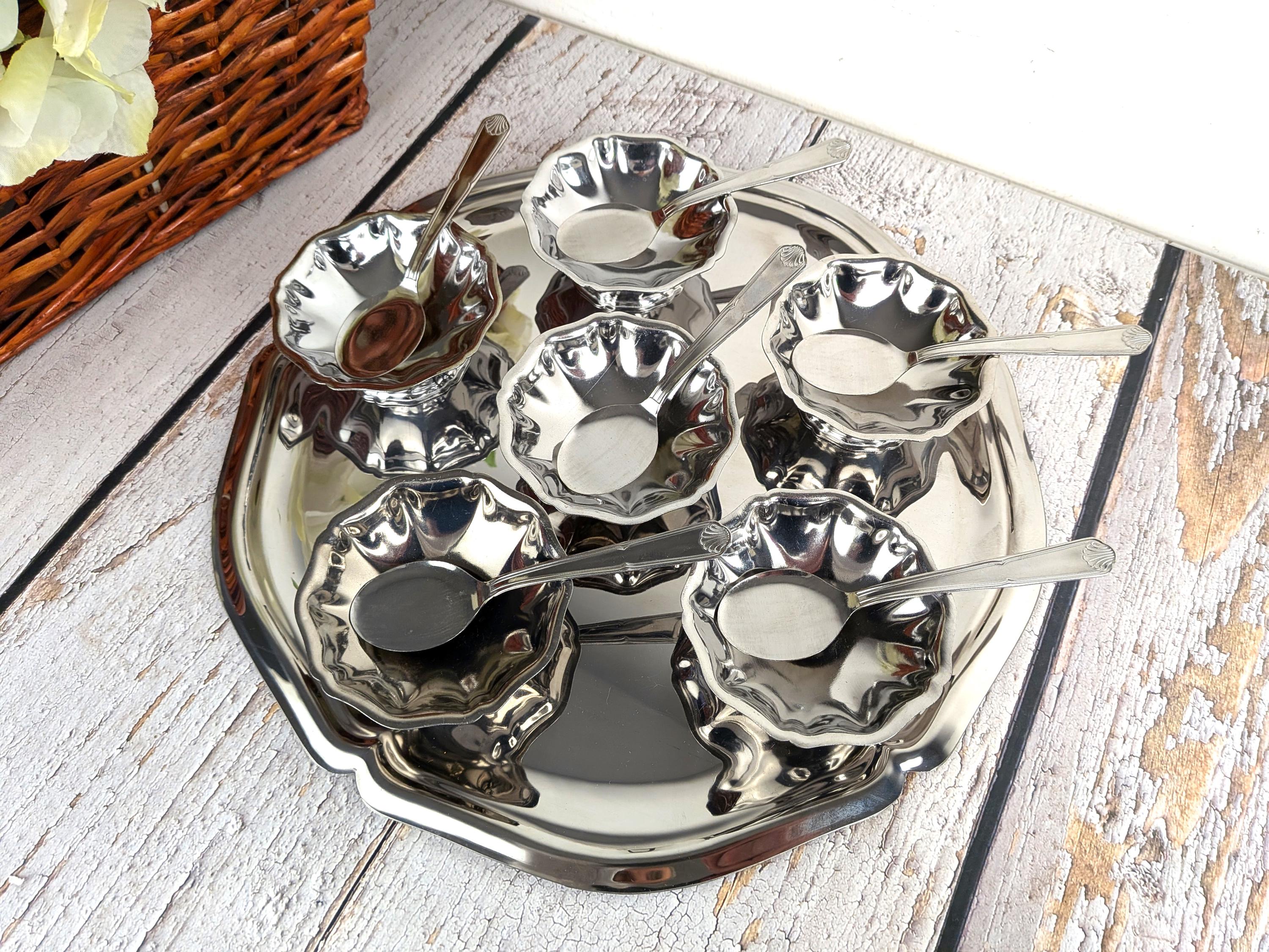 Lot De 6 Coupelles Basses Inox Guy Degrenne – Vaisselle Vintage Made In France