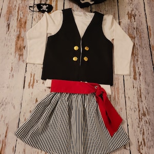 Pirate Skirt-Pirate Night- Girl&#39;s Pirate Set, Pirate Cruise, SPECIFIC DATE MESSAGE 1st, Pirate skirt set, Girl&#39;s Pirate Halloween Costume
