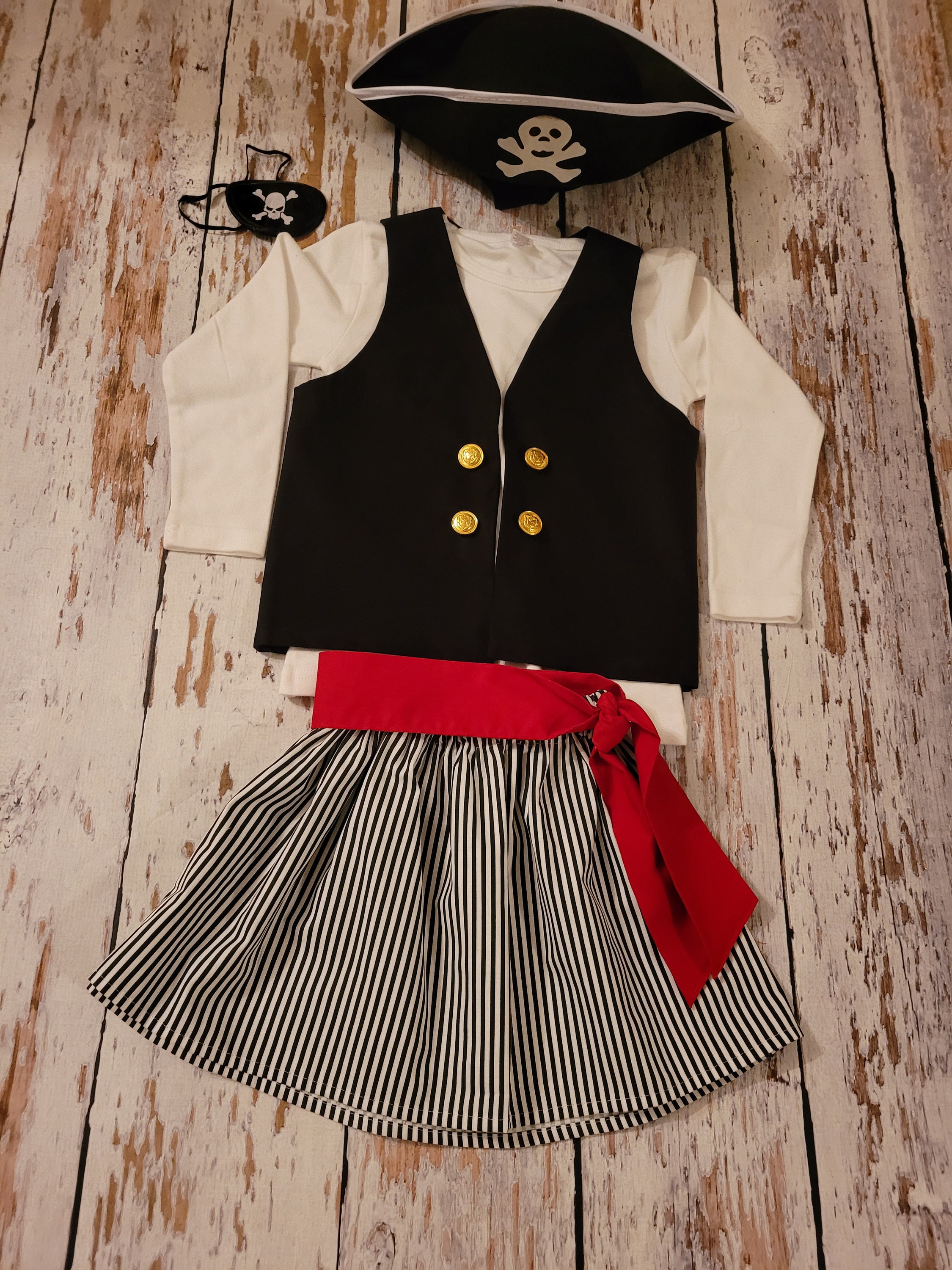 Pirate Skirt-Pirate Night- Girl's Pirate Set, Pirate Cruise, SPECIFIC DATE MESSAGE 1st, Pirate skirt set, Girl's Pirate Halloween Costume