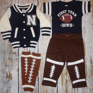 Football Cake smash outfit, First Year Down, Navy Football Bodysuit, 1st Birthday Jersey, 1stYear Down, Football Party, Game Day Outfit