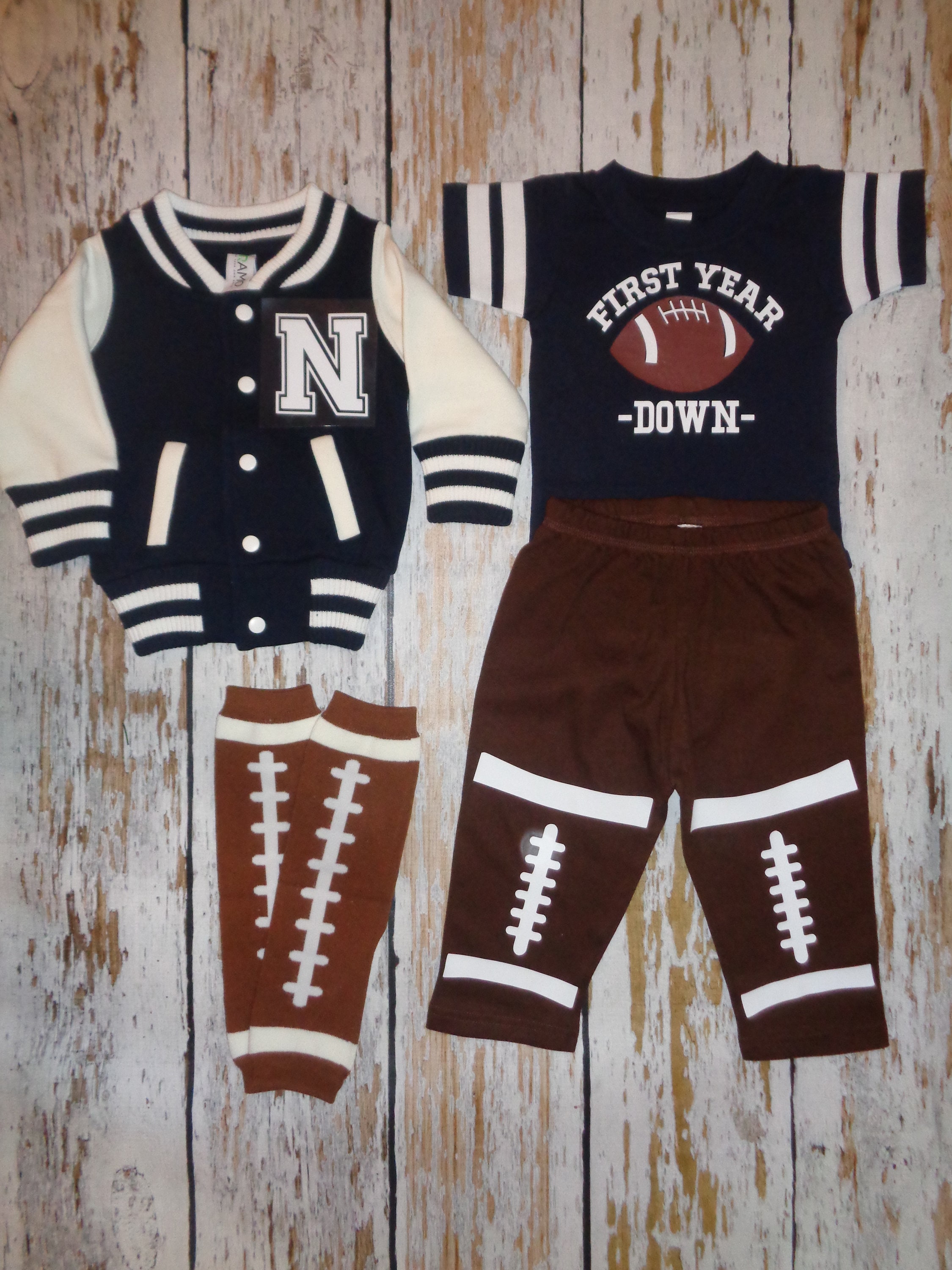 Football Cake smash outfit, First Year Down, Navy Football Bodysuit, 1st Birthday Jersey, 1stYear Down, Football Party, Game Day Outfit