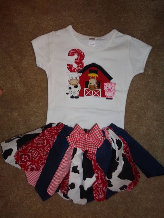 Birthday On The Farm Old McDonald FabricTutu Set