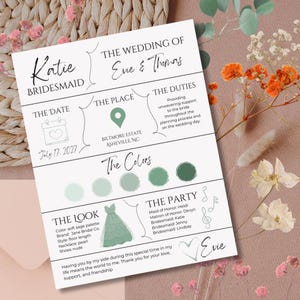 Kaartsjabloon bruidsmeisje Will You Be My Bridesmaid-voorstel kaartsjabloon Bruidsmeisje voorstel Bewerkbare infographic kaart bruidsmeisje
