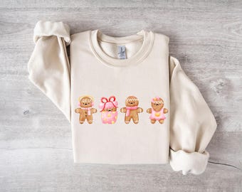 Gingerbread Men Christmas Crewneck Sweatshirt: Baking Gift
