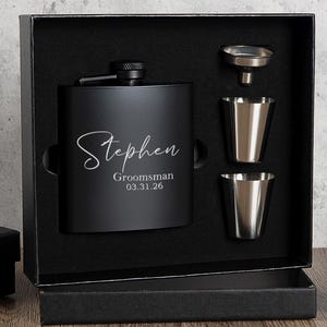 Personalized Engraved Flask for Men, Flask for Groomsmen, Flask for Dad, Best Man Flask Gifts,Groomsmen Gifts, Wedding Gift