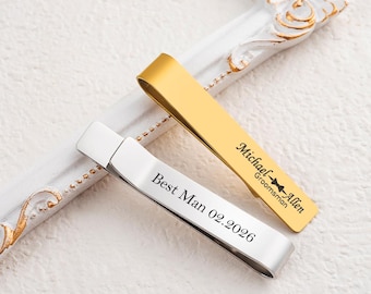 Custom Engraved Tie Clip - Memorial Tie Clip - Personalized Tie Clip - Father of the Groom Gift - Wedding Gift, gift for my dad