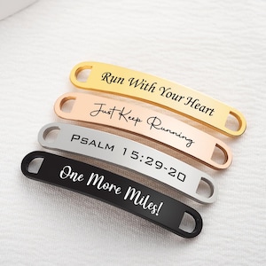 Personalized Running Shoe Tags: Stainless Steel Shoe Tags, Custom Shoelace Charm, Shoe Accessories, Gift for Him