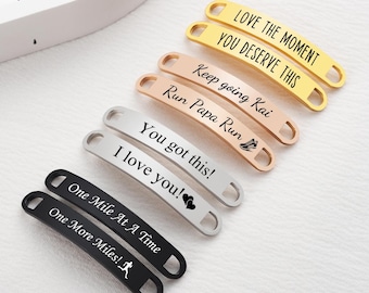 Personalized Running Shoe Tags – Stainless Steel Shoe Lace tags | Inspirational running tags | shoe lace charm | Shoe Name Plate Shoe Tag