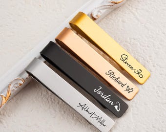 Spersonalizowana spinka do krawata dla mężczyzn, grawerowana spinka do krawata ze stali nierdzewnej, nowoczesny dodatek dla dżentelmena, spersonalizowany prezent ślubny dla mężczyzn