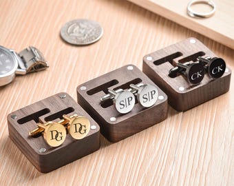 Personalized Cufflinks & Tie Clip Set: Engraved Stainless Steel, Groomsmen Gift